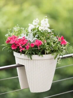 Weave Round Railing Planter, 11" -Best Garden Care Shop 8598370 8580 tif