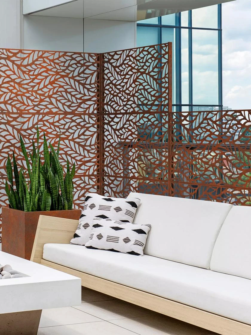 Veradek 2-Panel Privacy Screen Set, Flowleaf 6 Veradek 2-Panel Privacy Screen Set, Flowleaf - Image 4