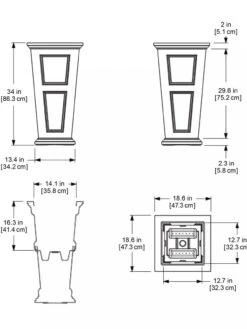 Fairfield Self-Watering Tall Patio Planters, 34” -Best Garden Care Shop 8600109 11V tif