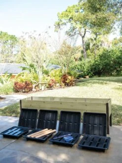 Self-Watering Eco-Stained Elevated Planter Box, 2' X 8' -Best Garden Care Shop 8608968 8937 tif