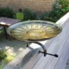 Achla Designs African Daisy Birdbath With Over-the-Rail Bracket