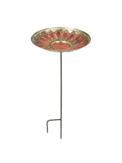 Achla Designs Red African Daisy Birdbath With Stake 7 Achla Designs Red African Daisy Birdbath With Stake -Best Garden Care Shop 8609300 02v