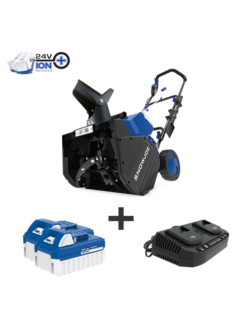 Snow Joe 24V-X2-SB18 48-Volt ION+ Cordless Snow Blower Kit | 18-Inch | W/ 2 X 4.0-Ah Batteries And Charger 3 Snow Joe 24V-X2-SB18 48-Volt ION+ Cordless Snow Blower Kit | 18-Inch | W/ 2 X 4.0-Ah Batteries And Charger