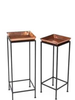Square Nesting Plant Stands With Trays, Set Of 2 -Best Garden Care Shop 8611014 0924 tif