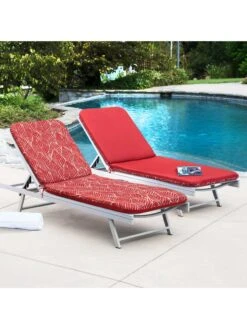 Outdoor Decor™ Chaise Lounge Cushions, 22" X 73" 12 Outdoor Decor™ Chaise Lounge Cushions, 22" X 73" -Best Garden Care Shop 8611127 102v fthr outdoor chaise lounge cushion 22x73 red feather