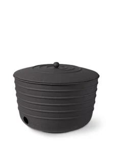 Matte Black Ribbed Hose Pot With Lid -Best Garden Care Shop 8611991 5867 tif