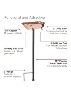 Copper Bathtub Birdbath 11 Copper Bathtub Birdbath -Best Garden Care Shop 8612202 06v