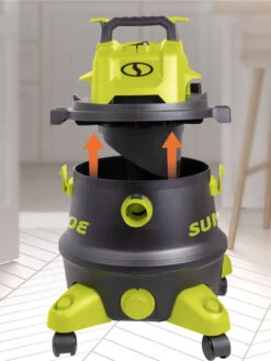 Sun Joe® 8-Gal 1200W 6.5 Pk HP Wet/Dry Shop Vac, HEPA,w/Cleaning Attachments -Best Garden Care Shop 8612522 07v
