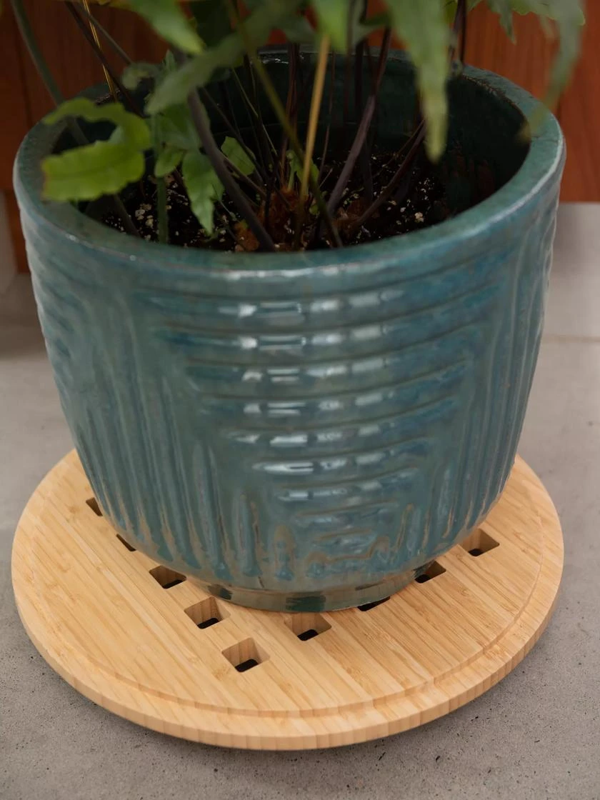 Bamboo Plant Caddy Round, 15.75" 4 Bamboo Plant Caddy Round, 15.75" - Image 2
