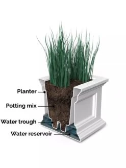 Fairfield Self-Watering Window Box, 2’ -Best Garden Care Shop 8613268 05V tif