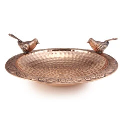 Pure Copper Bird Bath With Two Copper Birds And Tree Multipronged Garden Pole -Best Garden Care Shop 8613379 05v