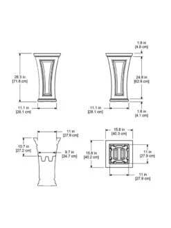 Cambridge Tall Planter, 28" Height -Best Garden Care Shop 8613524 04V 3 4