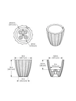 Sedona Round Planter, 18" Diameter 10 Sedona Round Planter, 18" Diameter -Best Garden Care Shop 8613526 07V 3 4