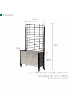 Mobile Deep Trough Planter With Trellis -Best Garden Care Shop 8614265 04V 3 4